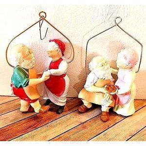 Hallmark Ornaments 1987 1988 Shall We Dance Mr & Mrs Claus Home Cooking in Boxes